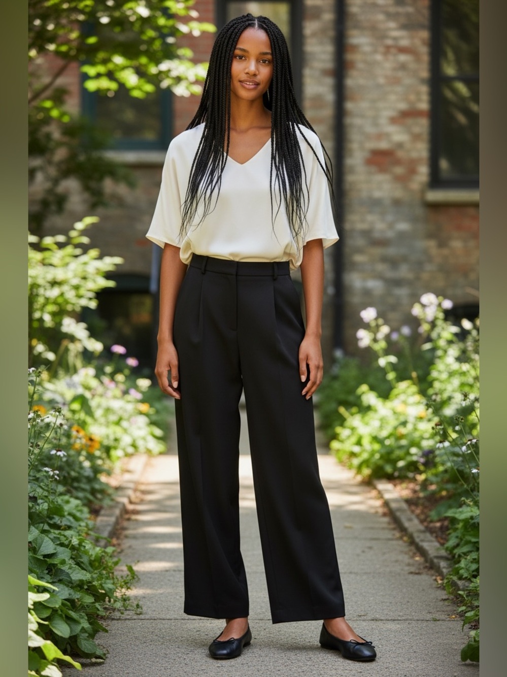 Y2K YANSI FUGEL BLACK STRAIGHT-LEG DRESS TROUSERS SZ 6